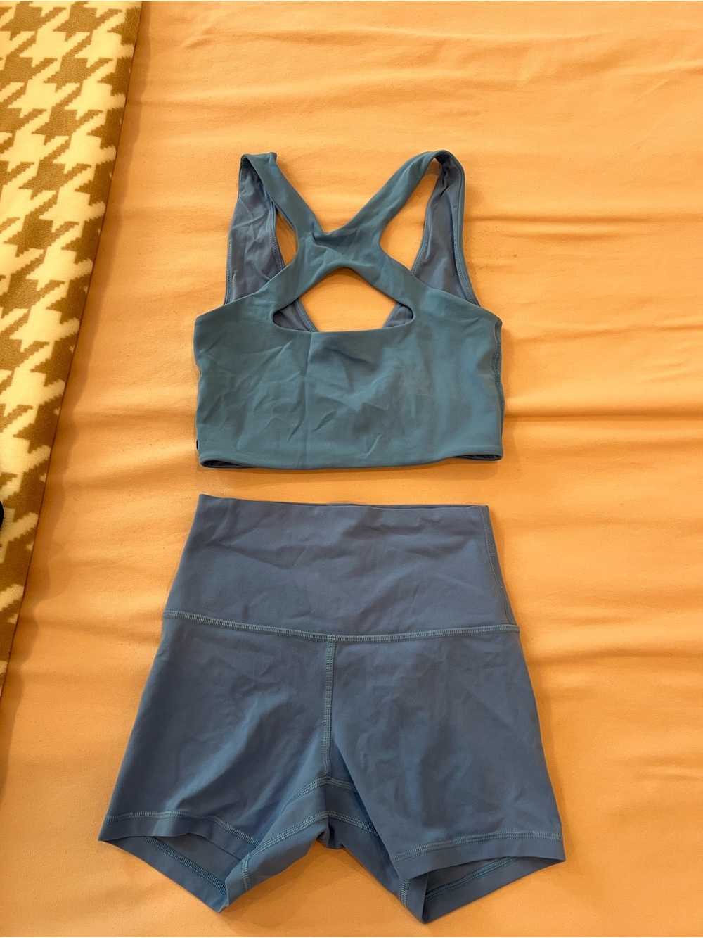 Lululemon workout set biker shorts and top